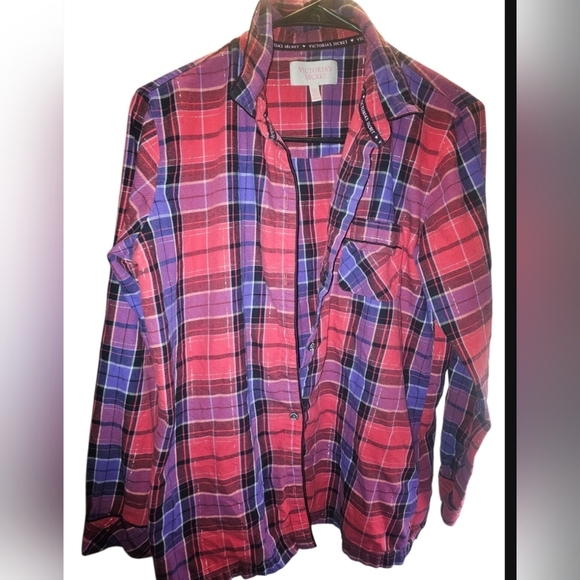 Victoria's Secret Plaid Button-Up Shirt - Picture 1 of 4